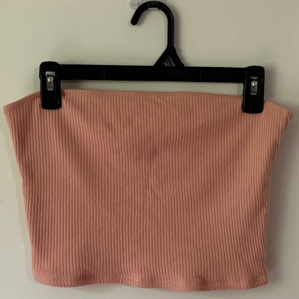 Hollister Tube Top Ribbed Pink Large